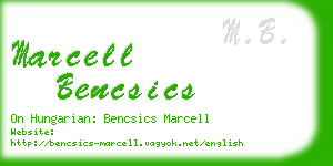 marcell bencsics business card